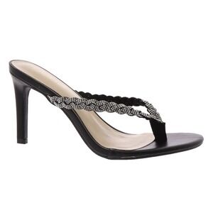 BEBE Aislin Pump Sandal Rhinestones Cone Heel size US 8.5